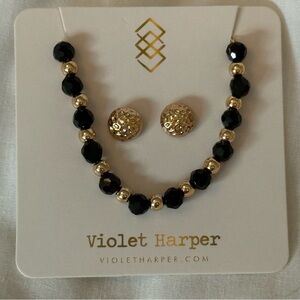 Violet Harper Black and Gold Jewelry Set